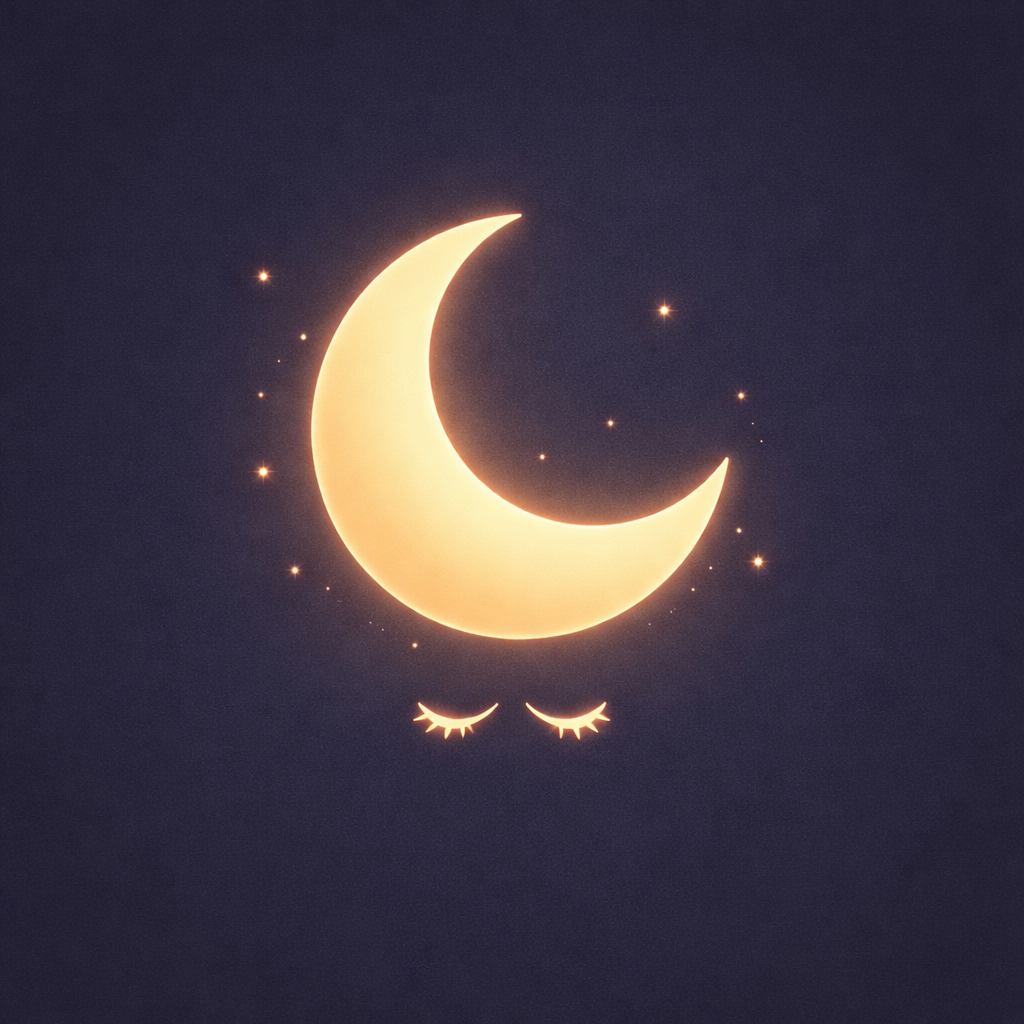 Dozi baby monitor app icon — sleeping moon
